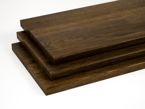 Stair Tread Window Sill Shelf Smoked Oak A/B 20 mm, full stave lamella DL, hard wax oiled, 20x270x870 mm